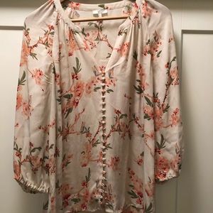 Joie Floral Silk Chiffon Blouse Top